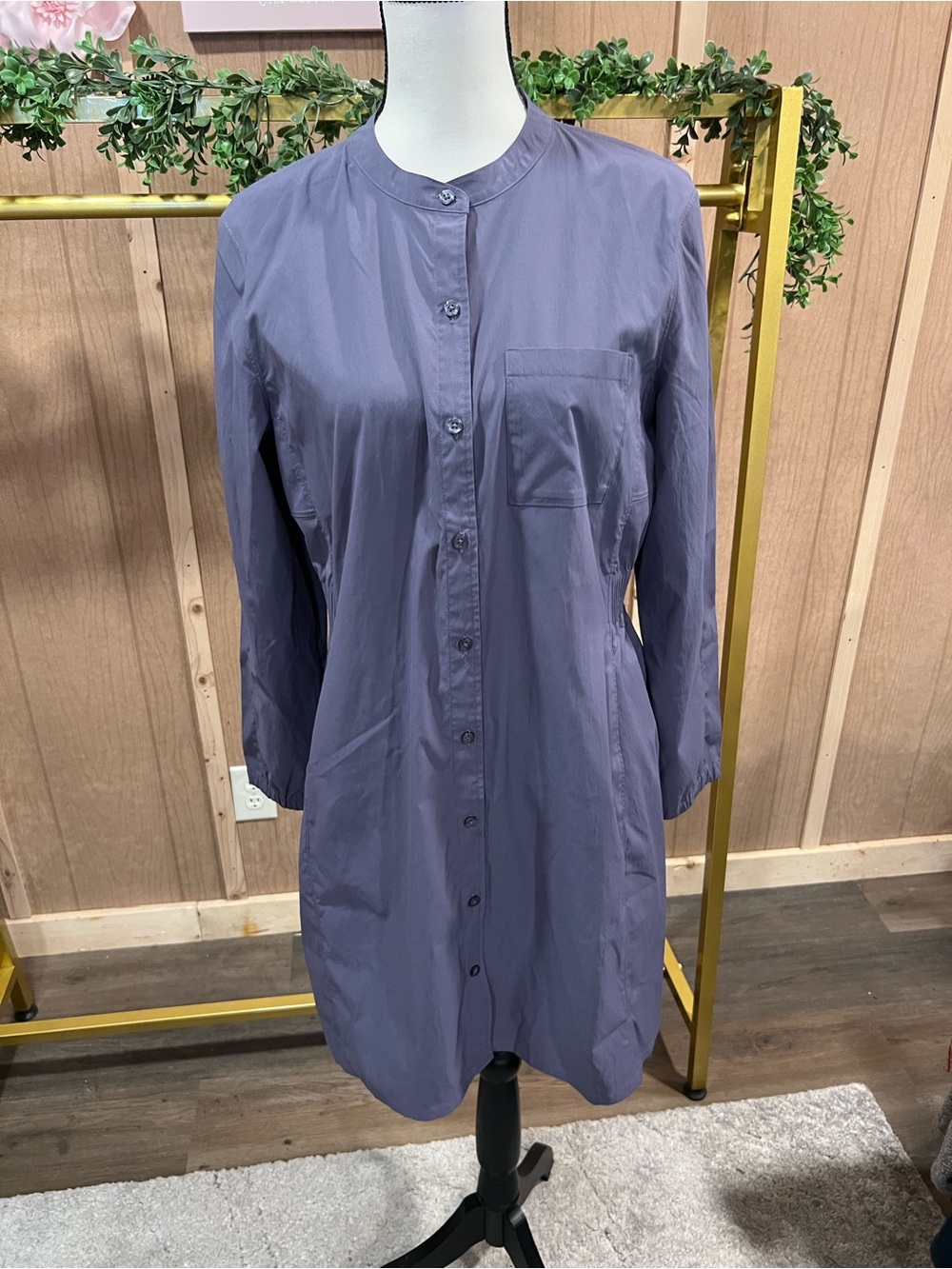 Athleta Button-Front Tunic Shirt Dress